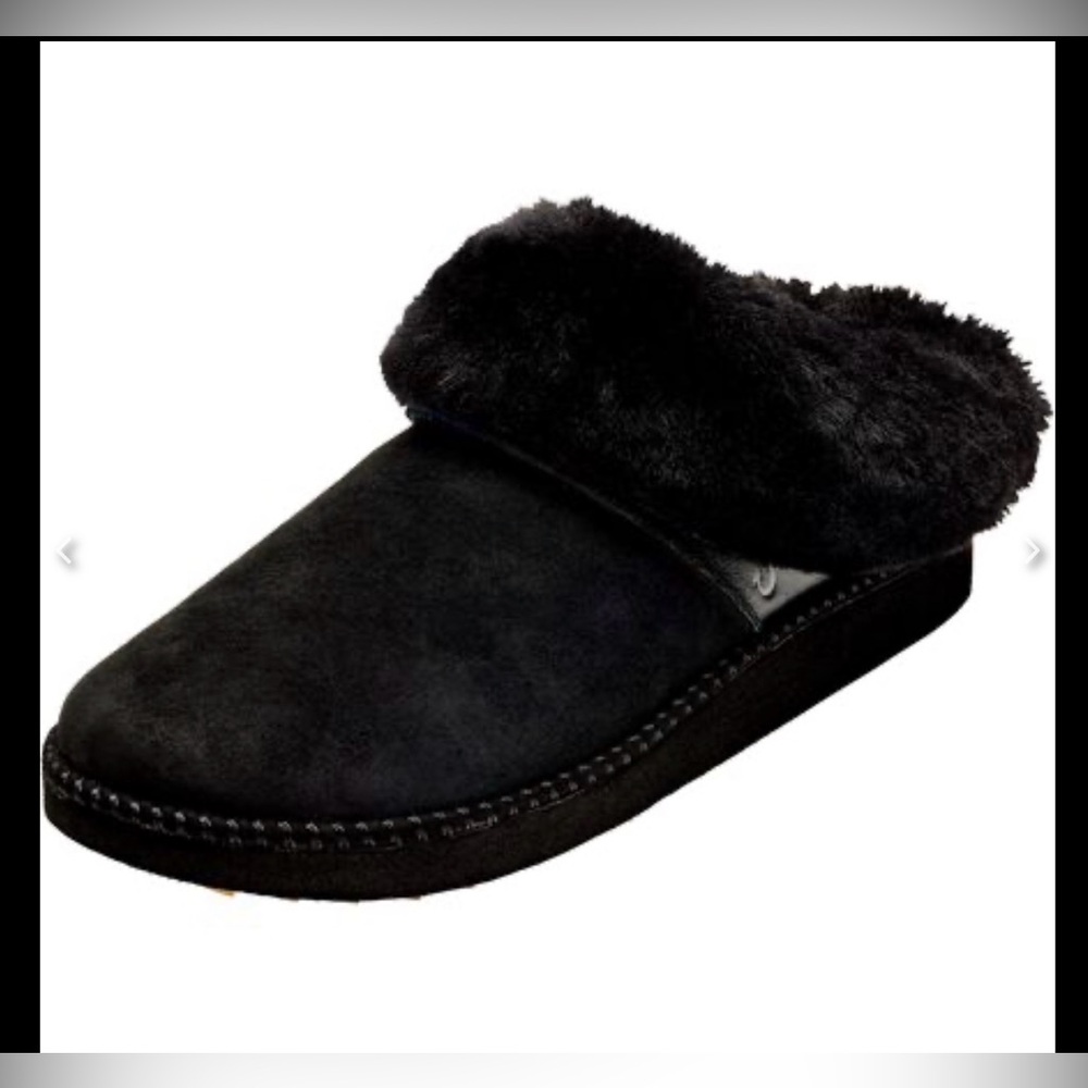 OluKai Black Women's Fur Slippers - Picture 3 of 9